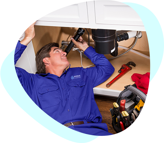 Plumbing professional inspecting a sink